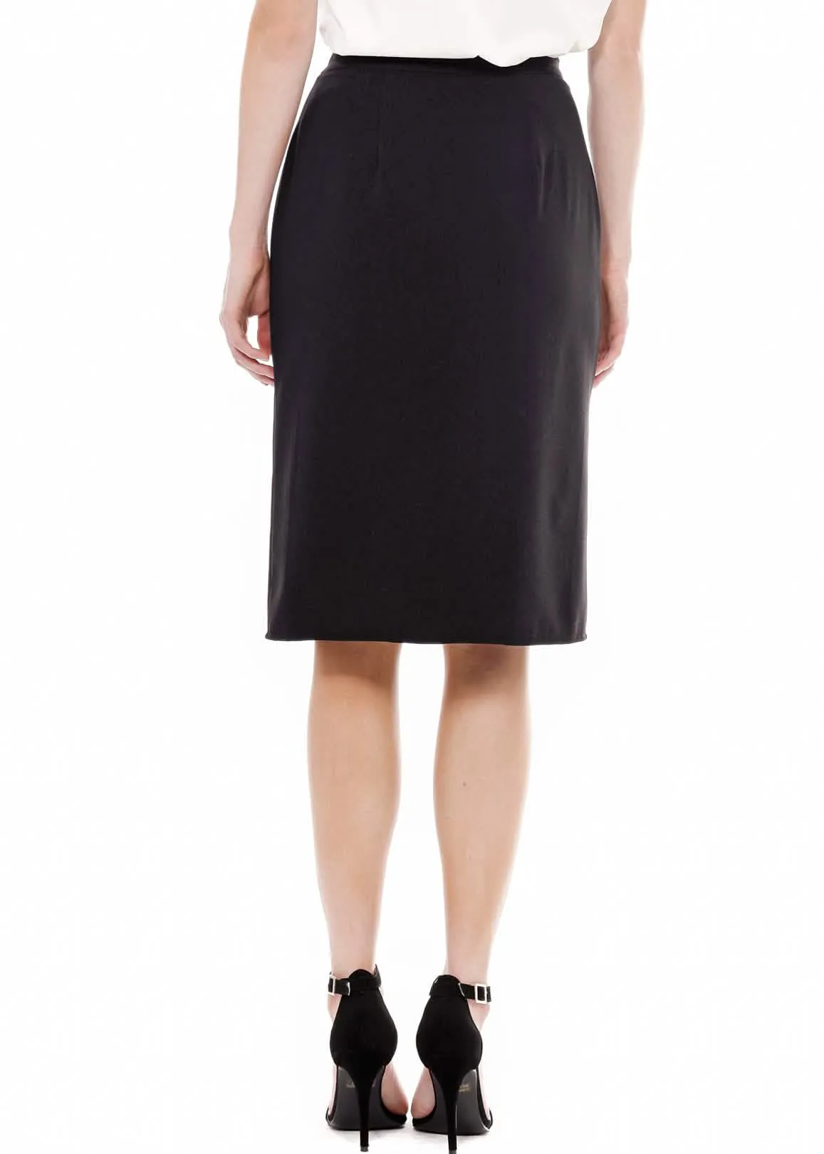 Stylish Women's Midi Skirt with Sophisticated Slit and Zip Closure