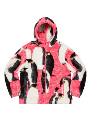 Supreme Penguins Hooded Fleece Jacket Pink [FW20]