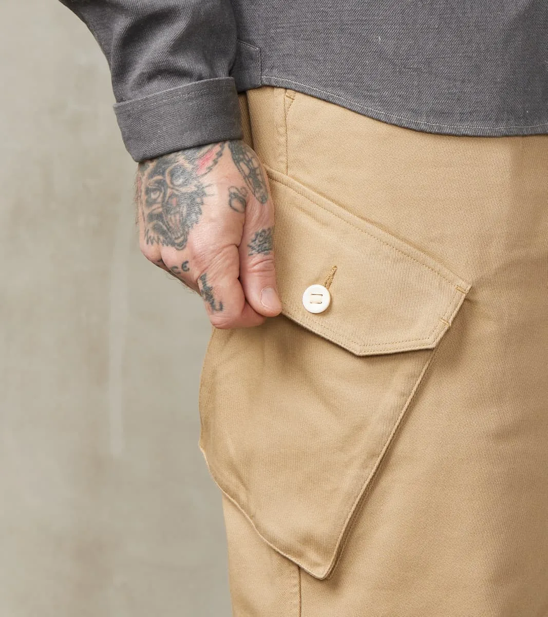 Swiss Army Cargo Trousers - British Tan Japanese Calvary Twill