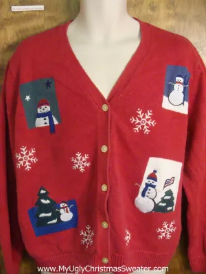 Tacky Snowman Festive Ugly Christmas Sweater