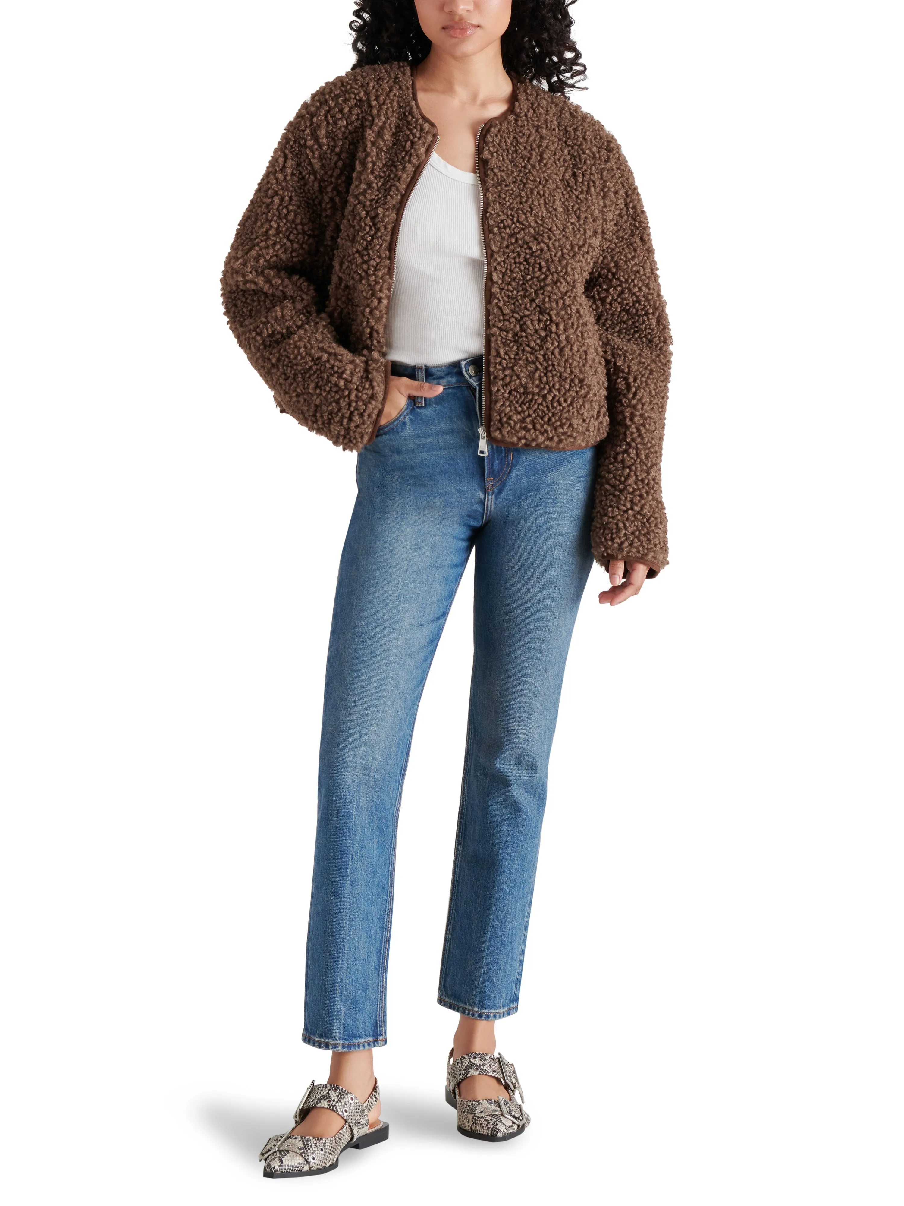 Teddy Jacket, Mocha | Steve Madden