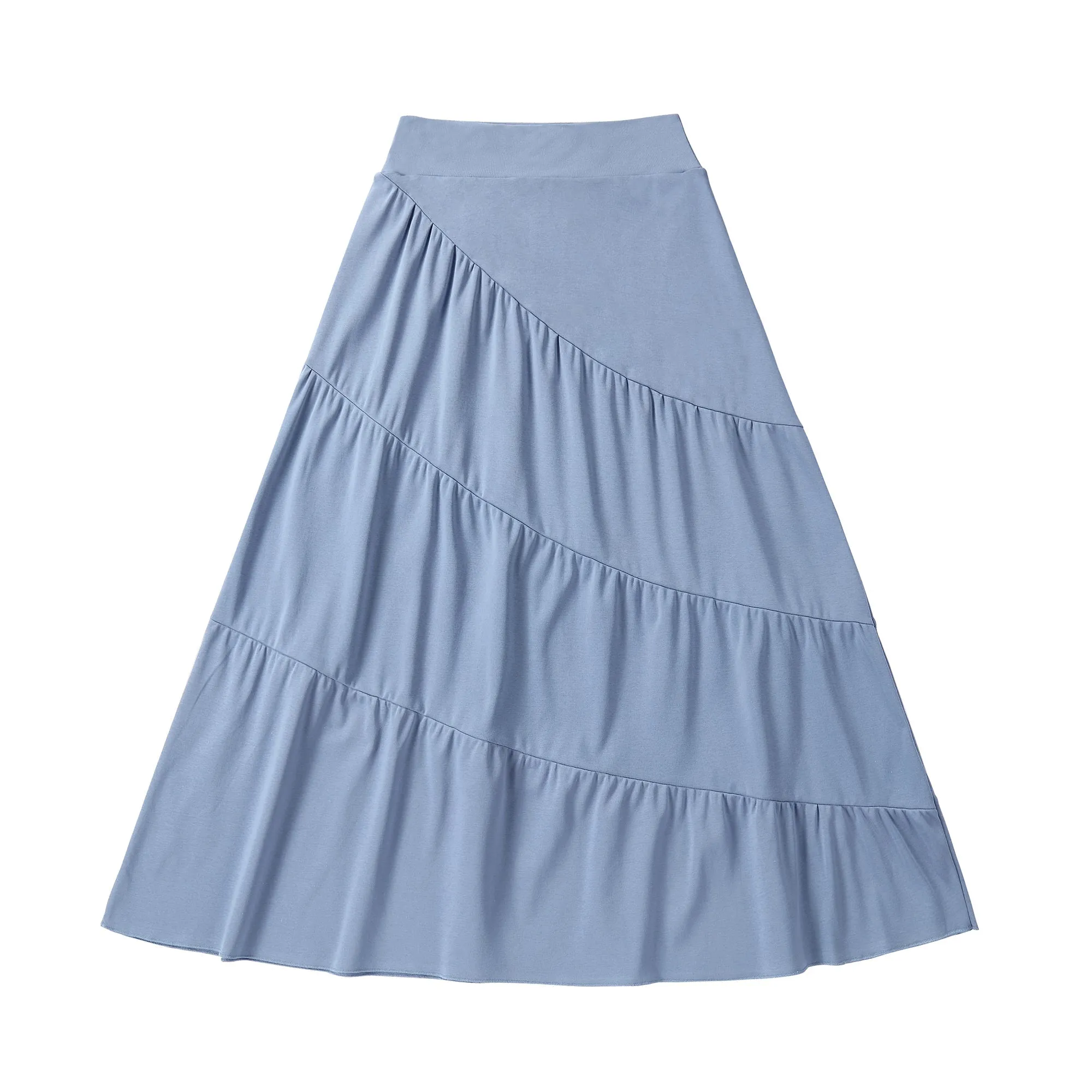 Teens Dusty Blue Diagonal Tiered Skirt