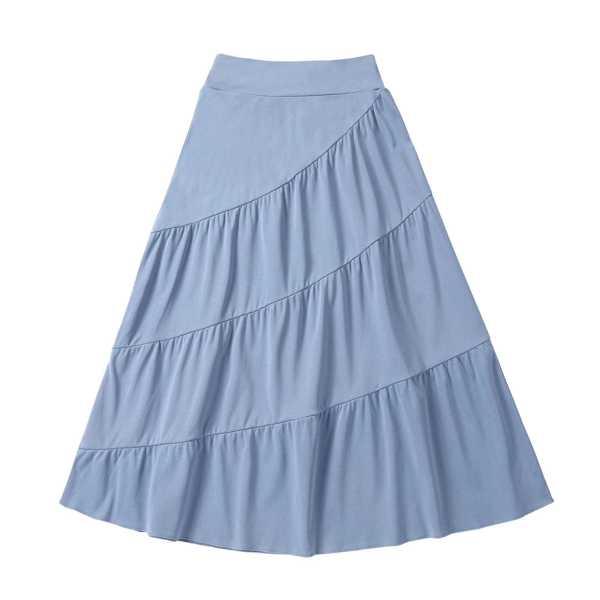 Teens Dusty Blue Diagonal Tiered Skirt