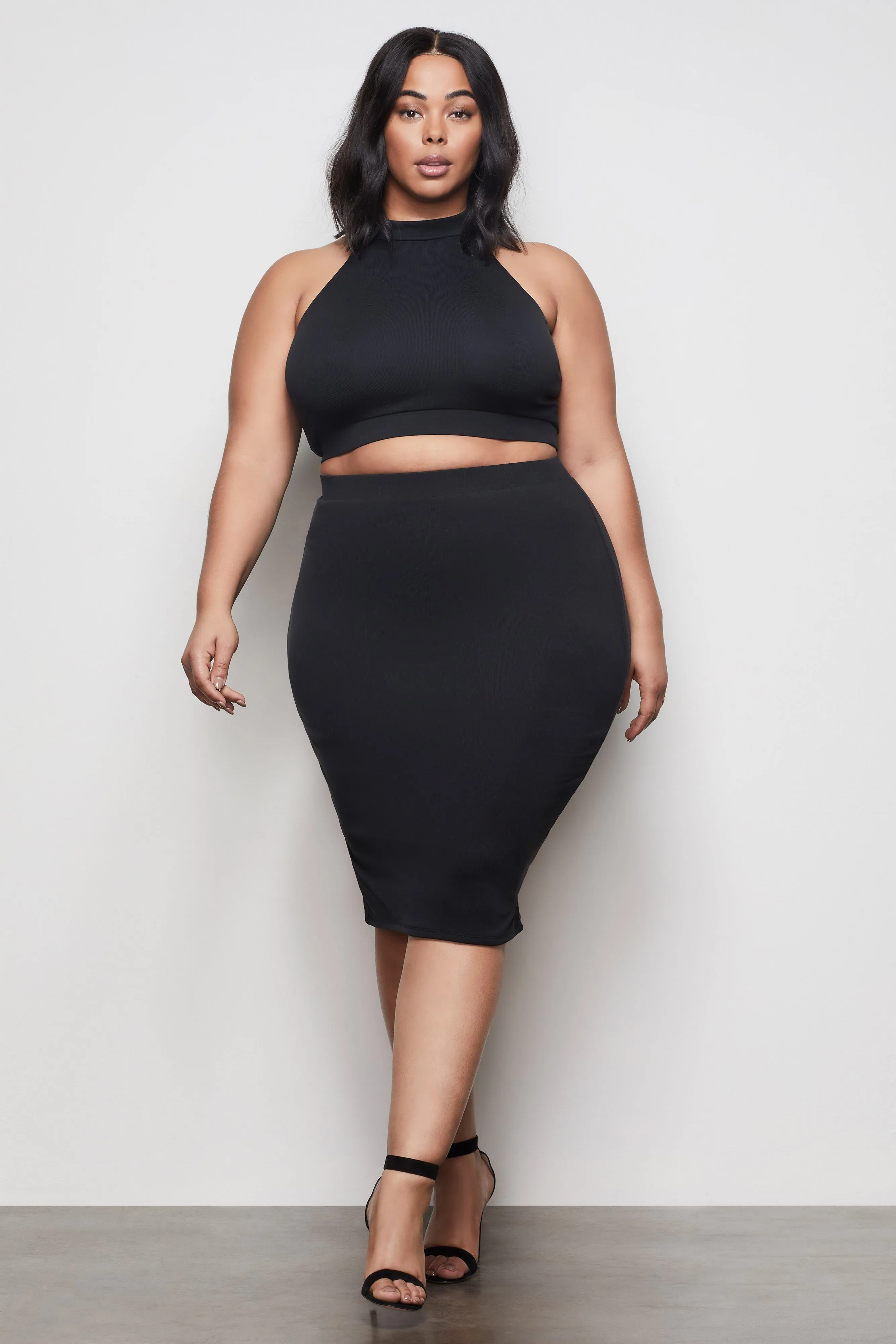 THE INTO YOU MIDI SKIRT | BLACK001