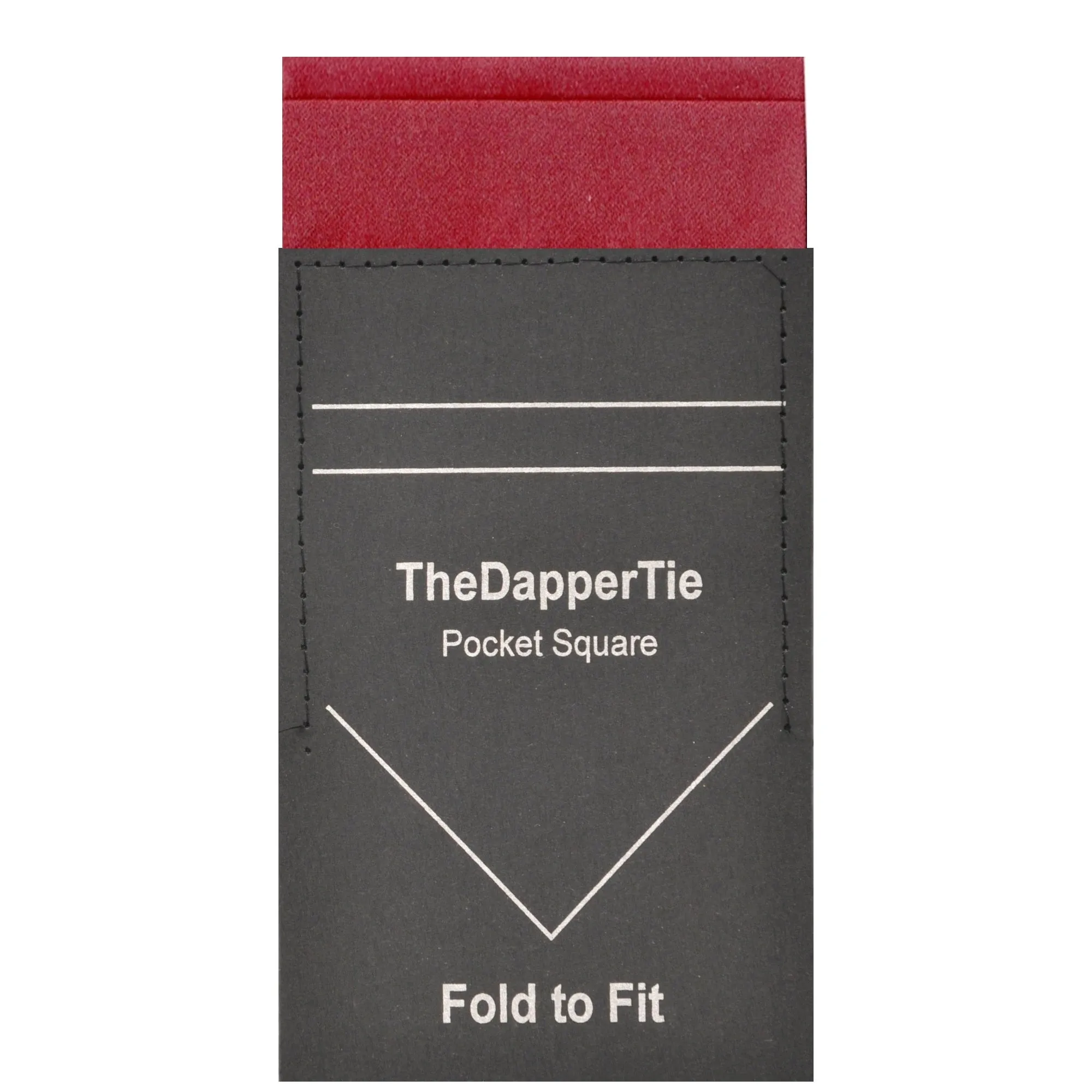 TheDapperTie - Men's Solid Color Satin Flat Double Toned Pre Folded Pocket Square on Card