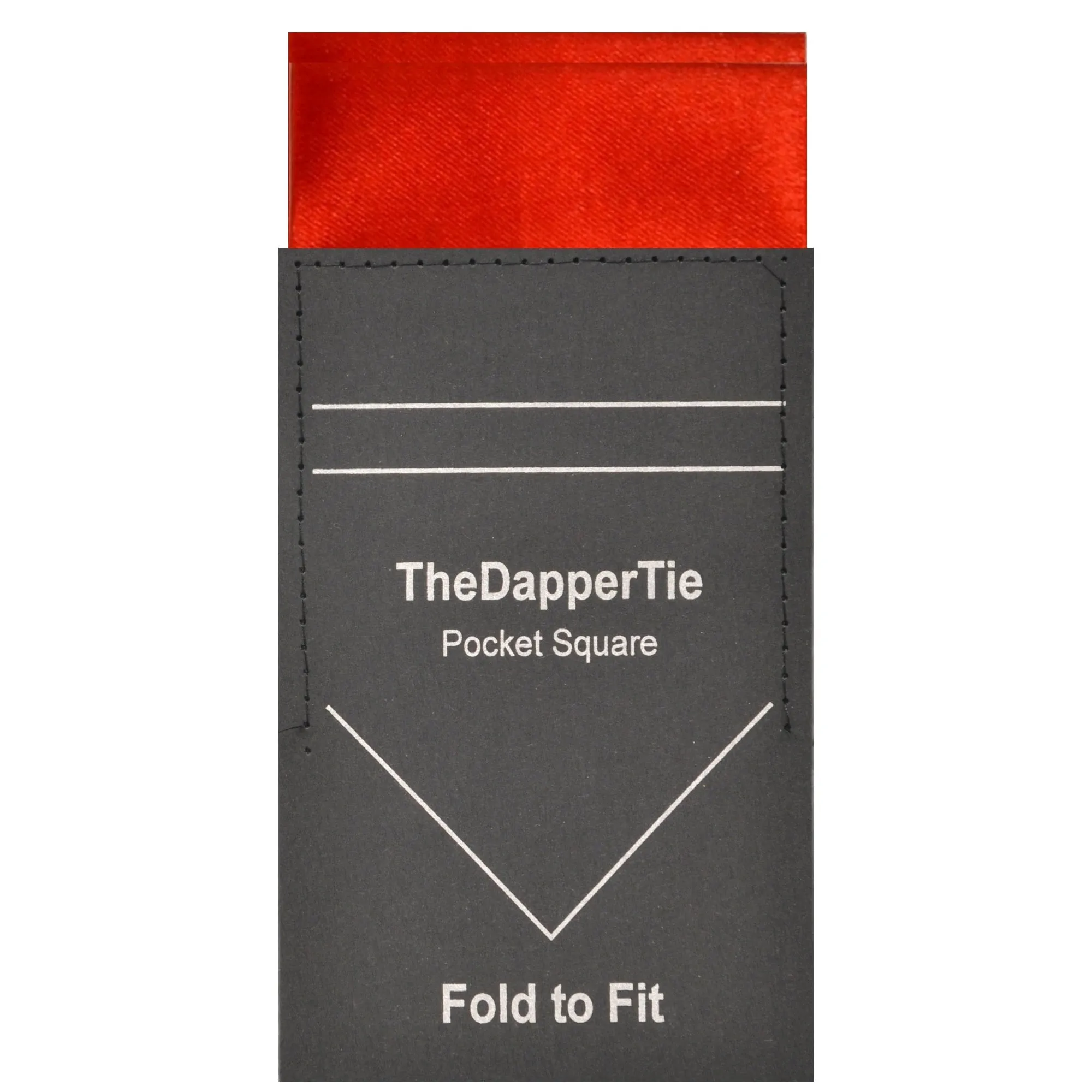 TheDapperTie - Men's Solid Color Satin Flat Double Toned Pre Folded Pocket Square on Card