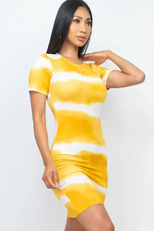 Tie-dye Print Bodycon Dress (CAPELLA)