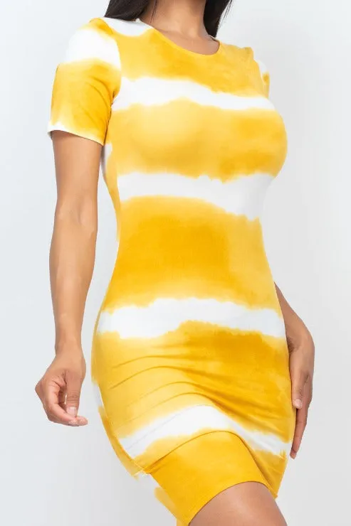 Tie-dye Print Bodycon Dress (CAPELLA)