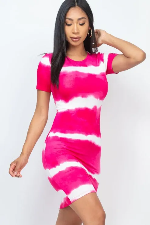 Tie-dye Print Bodycon Dress (CAPELLA)