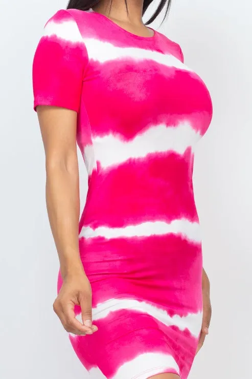 Tie-dye Print Bodycon Dress (CAPELLA)