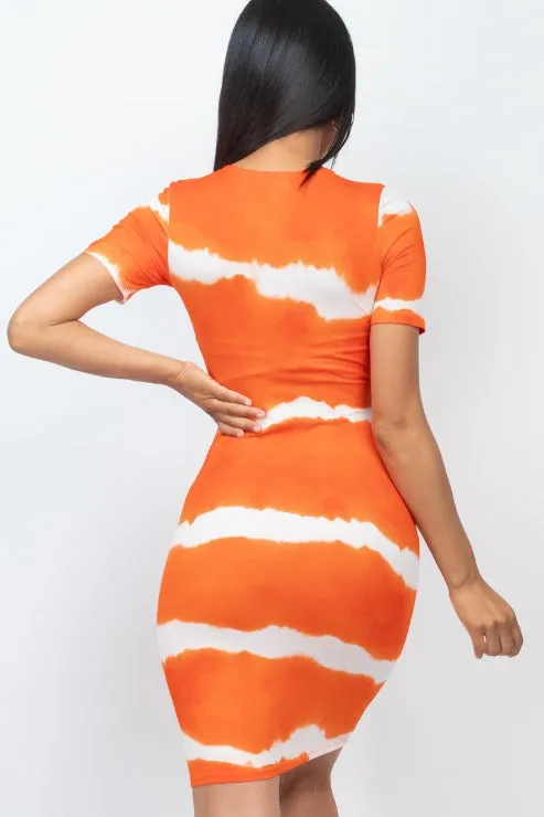 Tie-dye Print Bodycon Dress (CAPELLA)