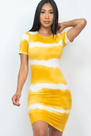 Tie-dye Print Bodycon Dress (CAPELLA)