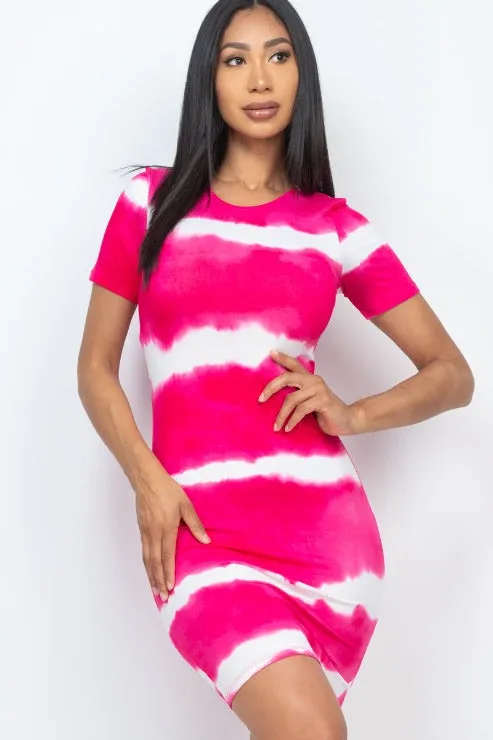 Tie-dye Print Bodycon Dress (CAPELLA)