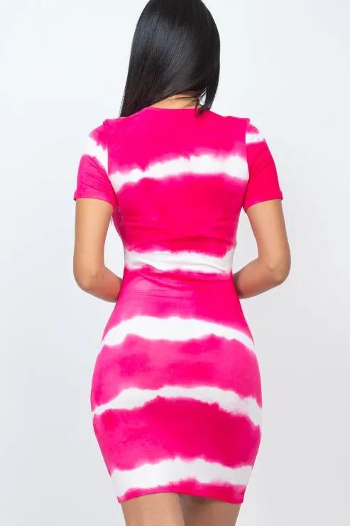 Tie-dye Print Bodycon Dress (CAPELLA)