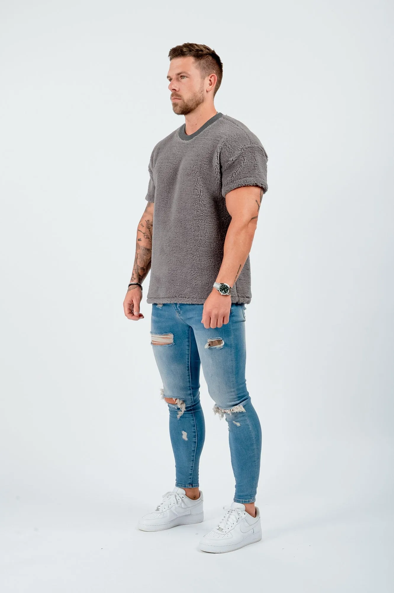 TOWELLING T-SHIRT - GREY