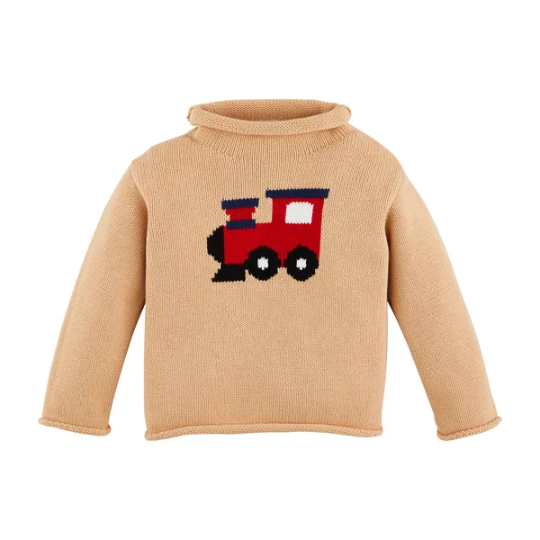 TRAIN ROLLNECK TODDLER SWEATER BY MUD PIE