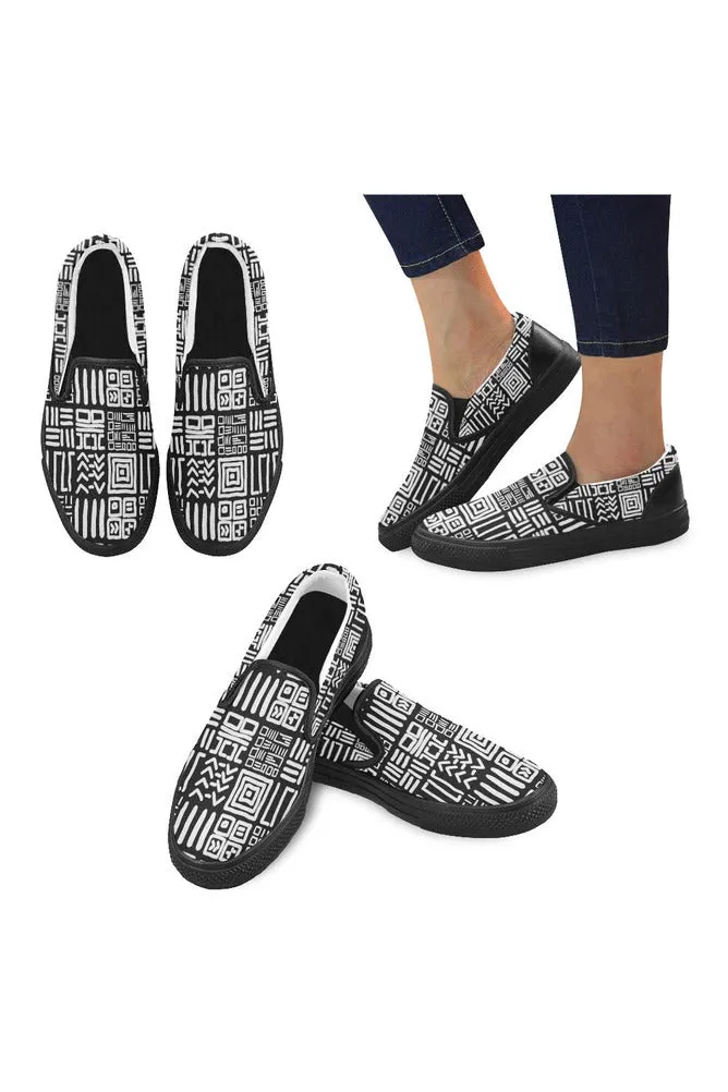 Tribal Pattern Men's Slip-on Canvas Shoes