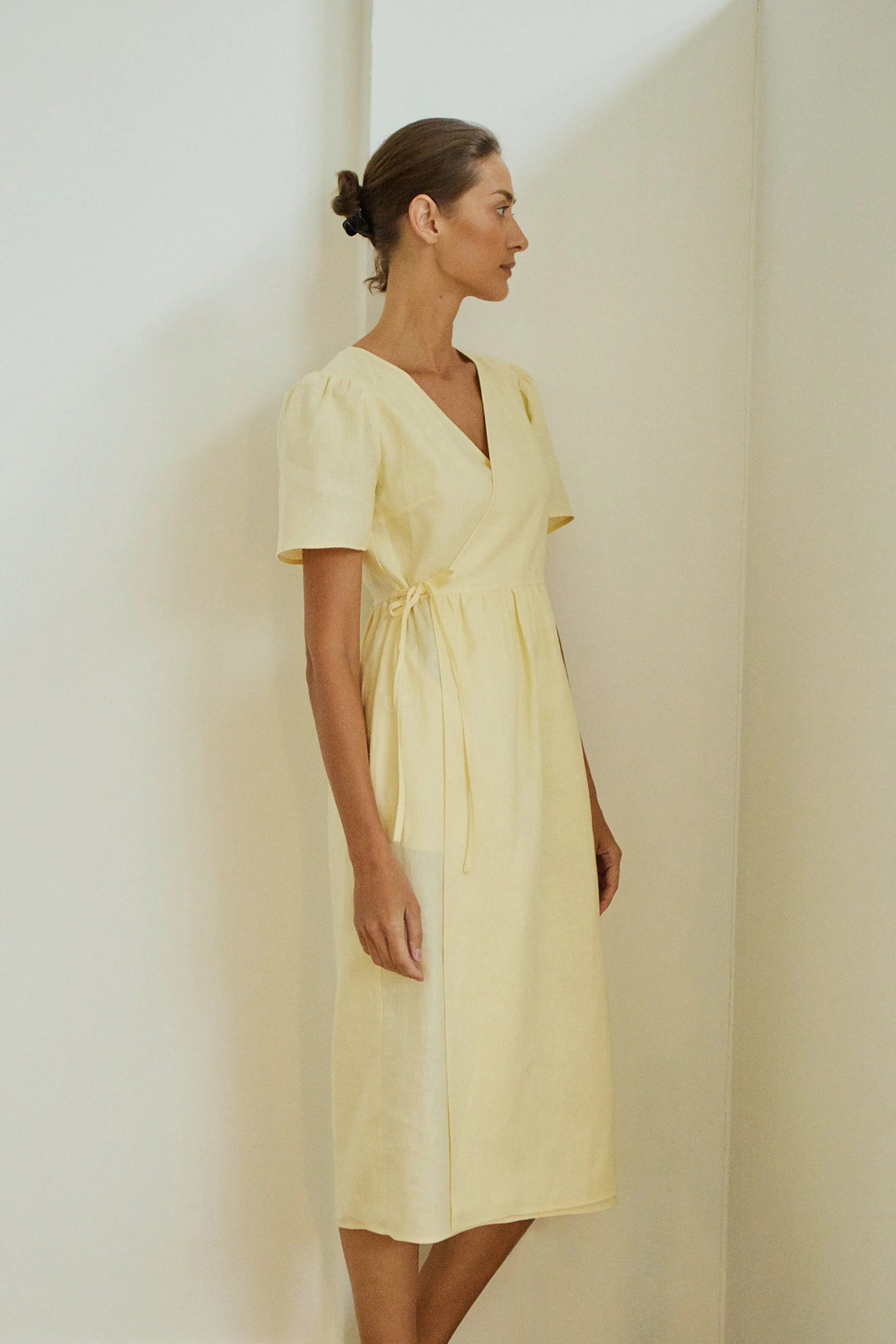 Tulip Wrap Dress -- Linen