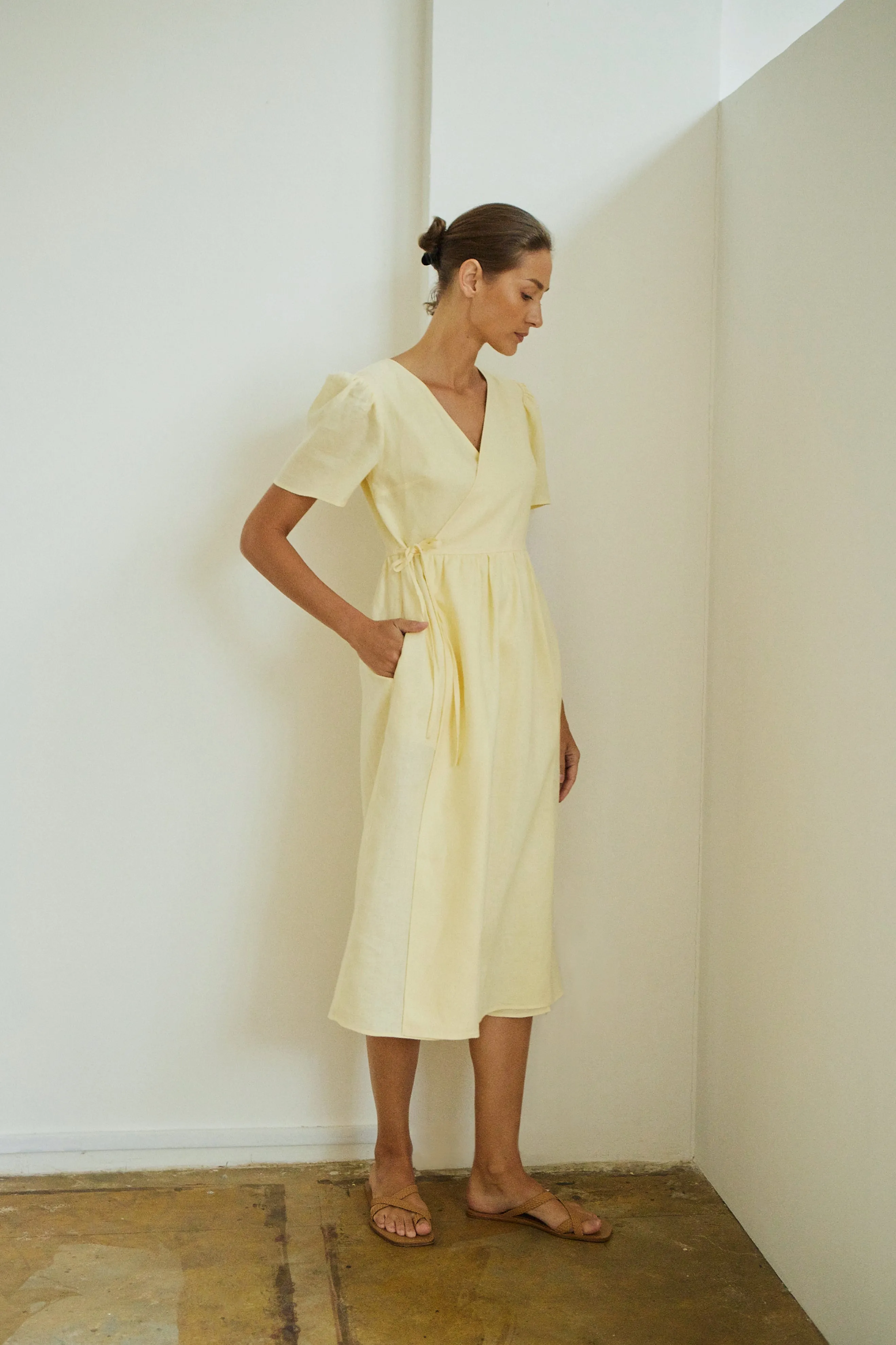 Tulip Wrap Dress -- Linen