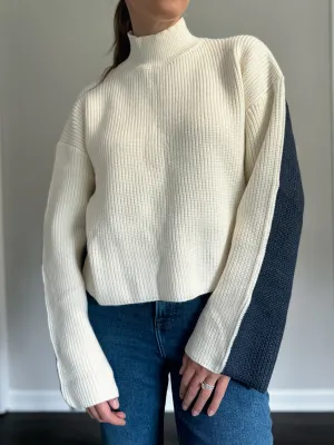 Two-Toned Turtleneck Sweater