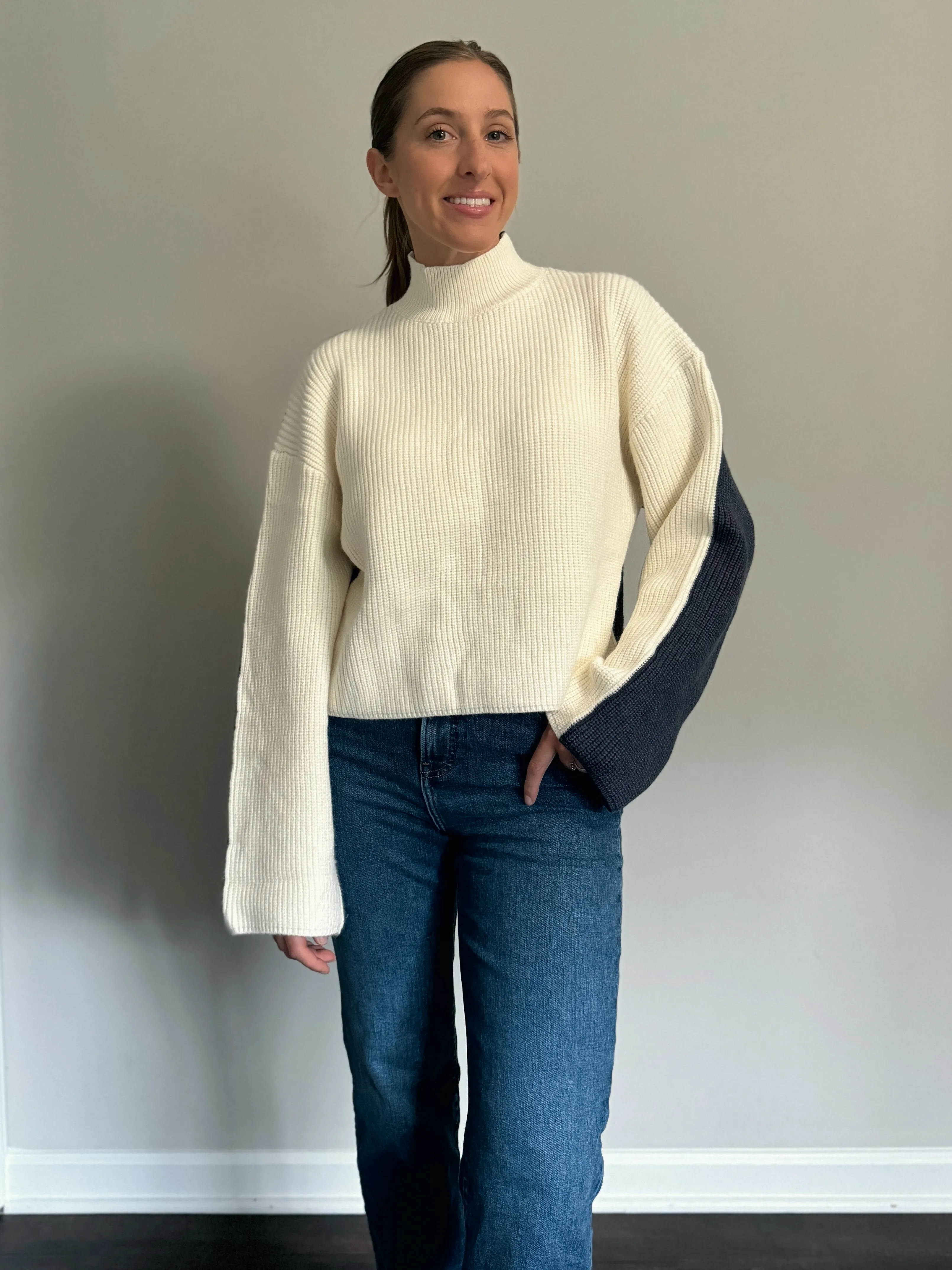 Two-Toned Turtleneck Sweater