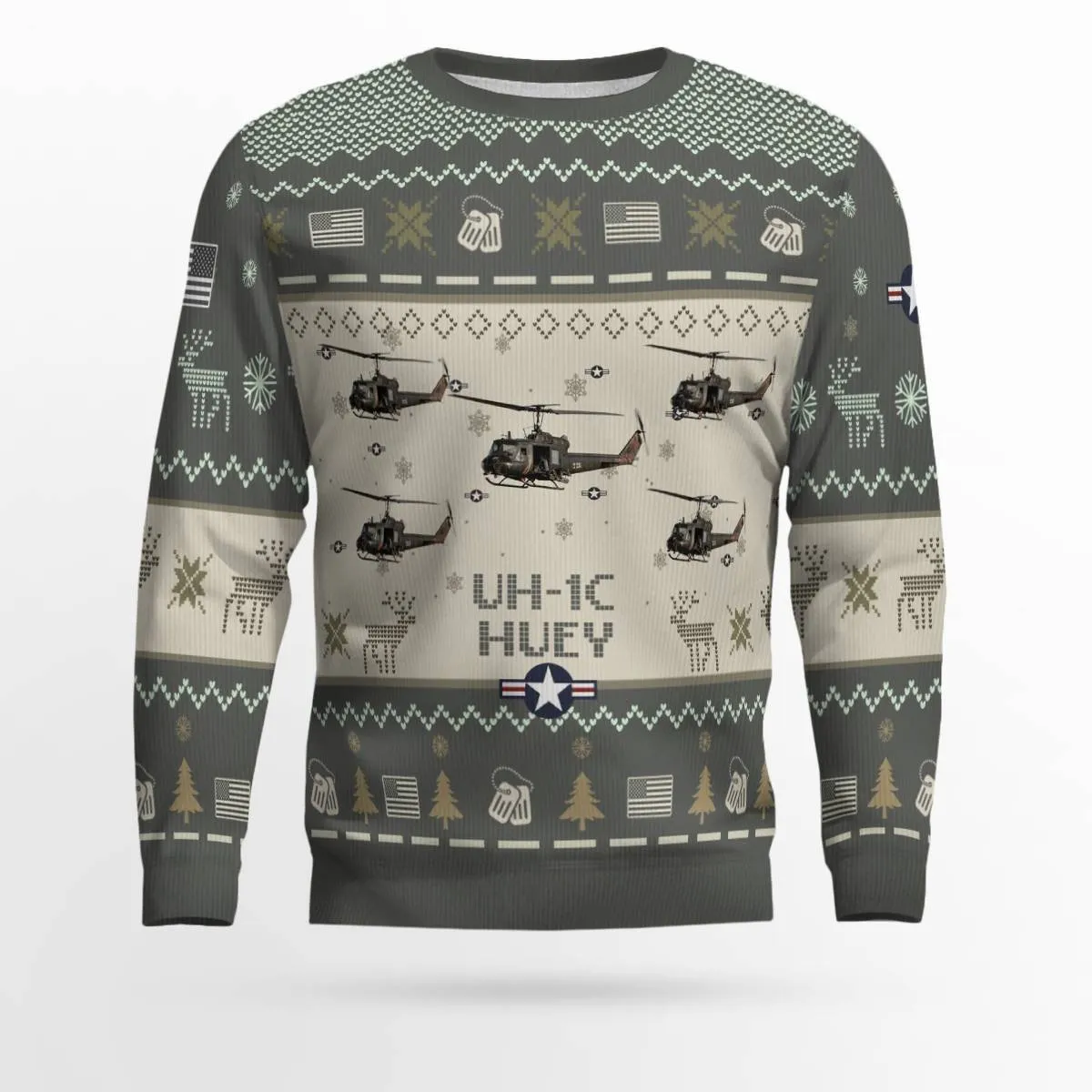 UH-1C Huey Gunship UH1C_Aircraft Ugly Sweater, Ugly Sweater Christmas Shirt for Men Dad Veteran