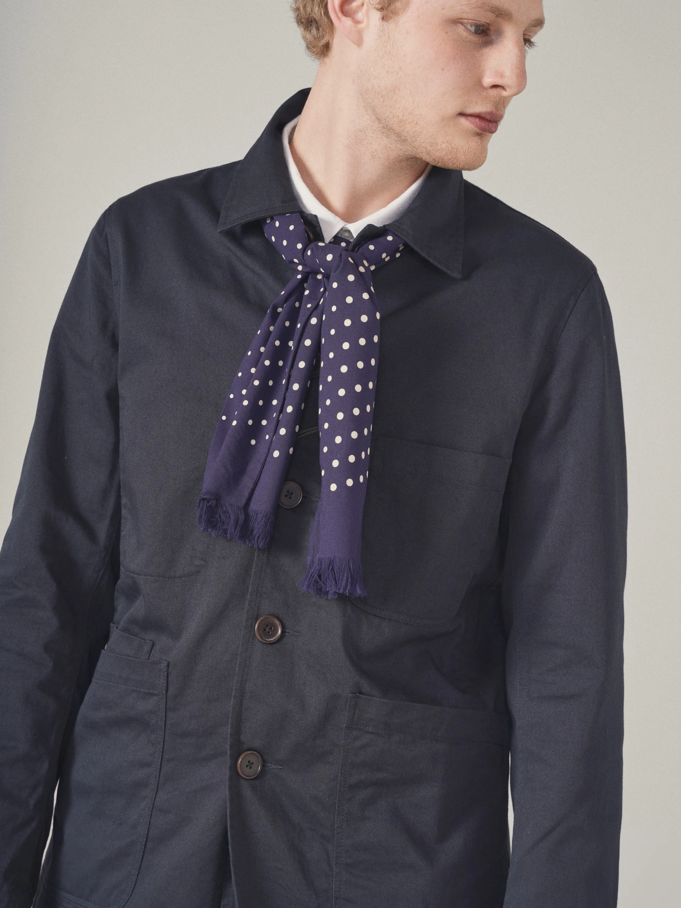 Universal Works Bakers Jacket in Navy Twill