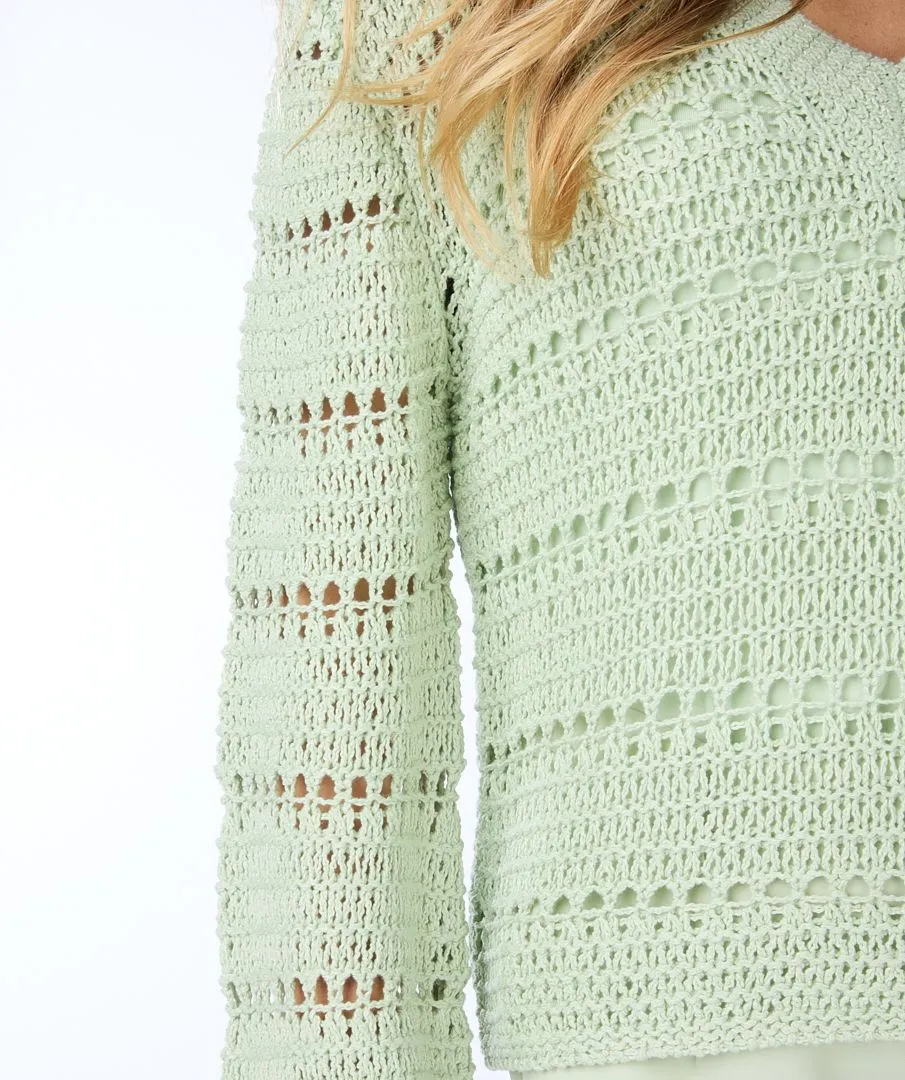 V-Neck Tape Yarn Sweater