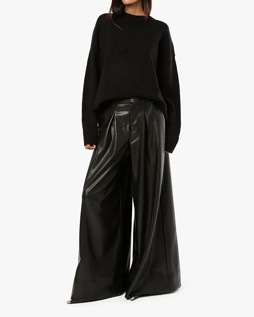 Vegan Leather Extreme Wide Leg Pant