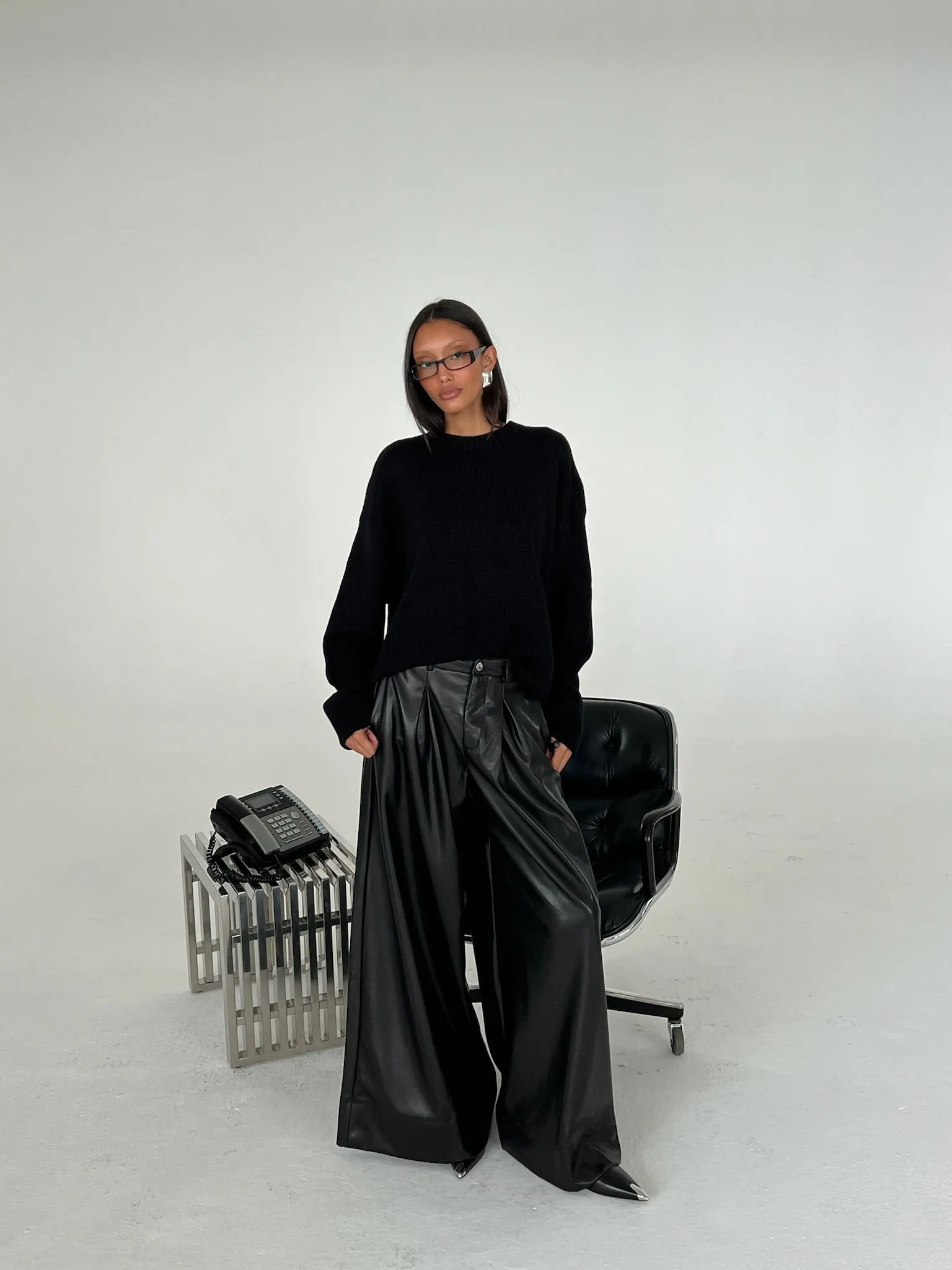 Vegan Leather Extreme Wide Leg Pant