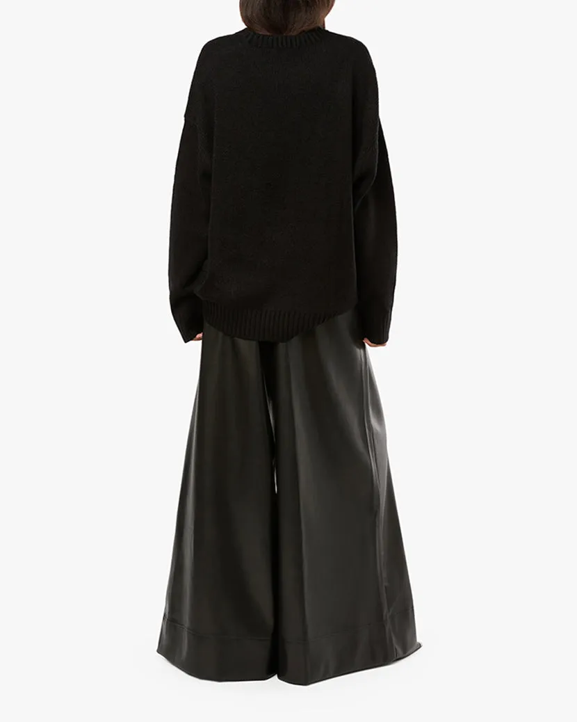 Vegan Leather Extreme Wide Leg Pant