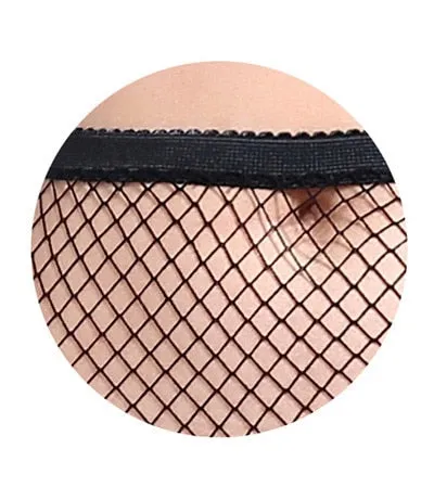 VenusFox Women high waist knitting grid mesh pantyhose fishnet stocking