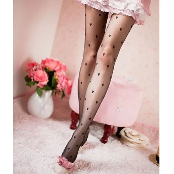 VenusFox Women Sexy Nylon Mesh Print Seamless Pantyhose Fishnet Stockings