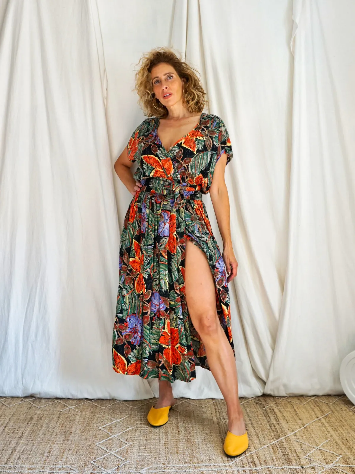 Vintage Floral Wrap Dress