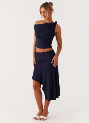 Viola Midi Skirt - Navy