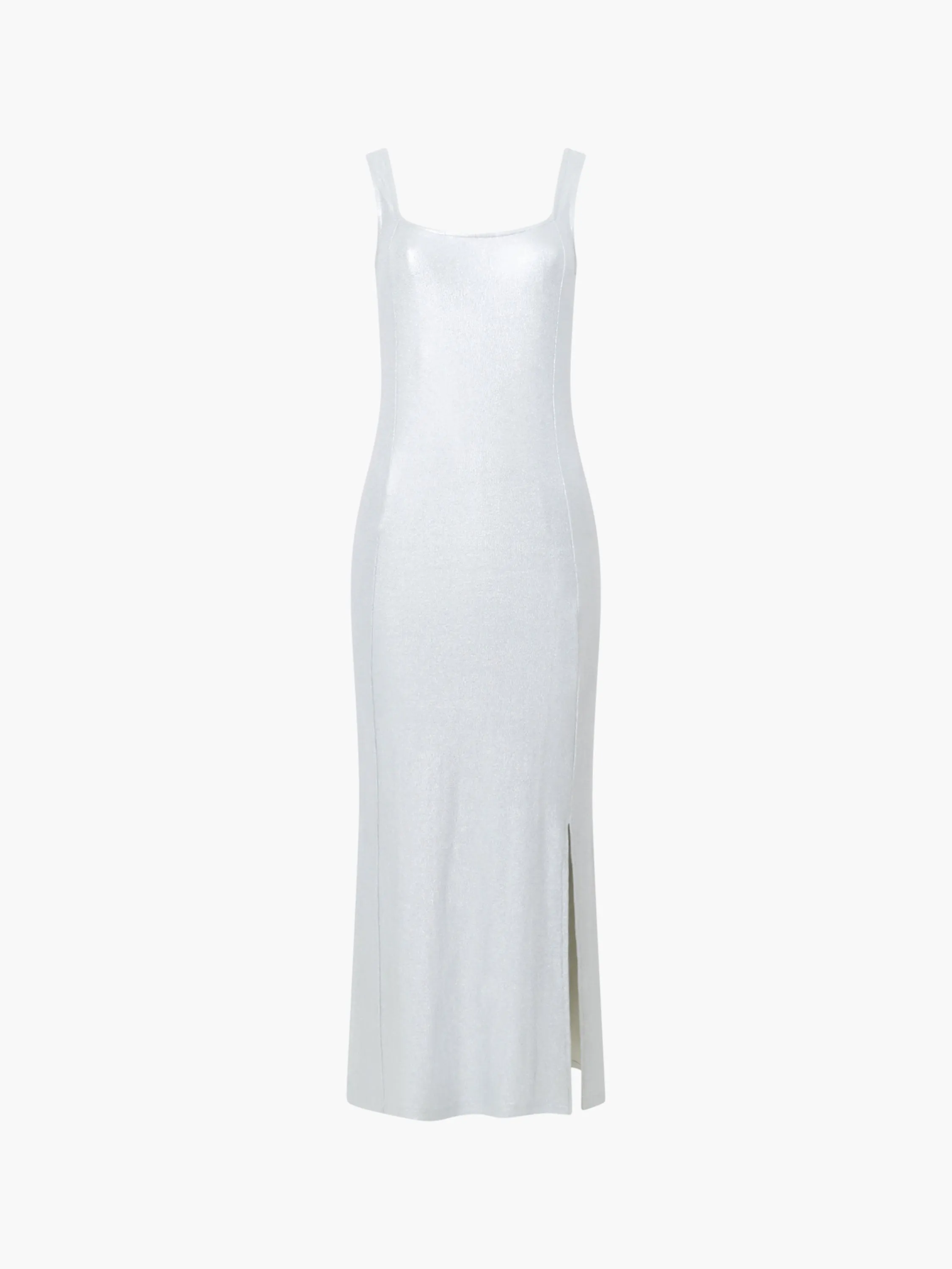 Vista Ribbed Foil Coated Midi Dress