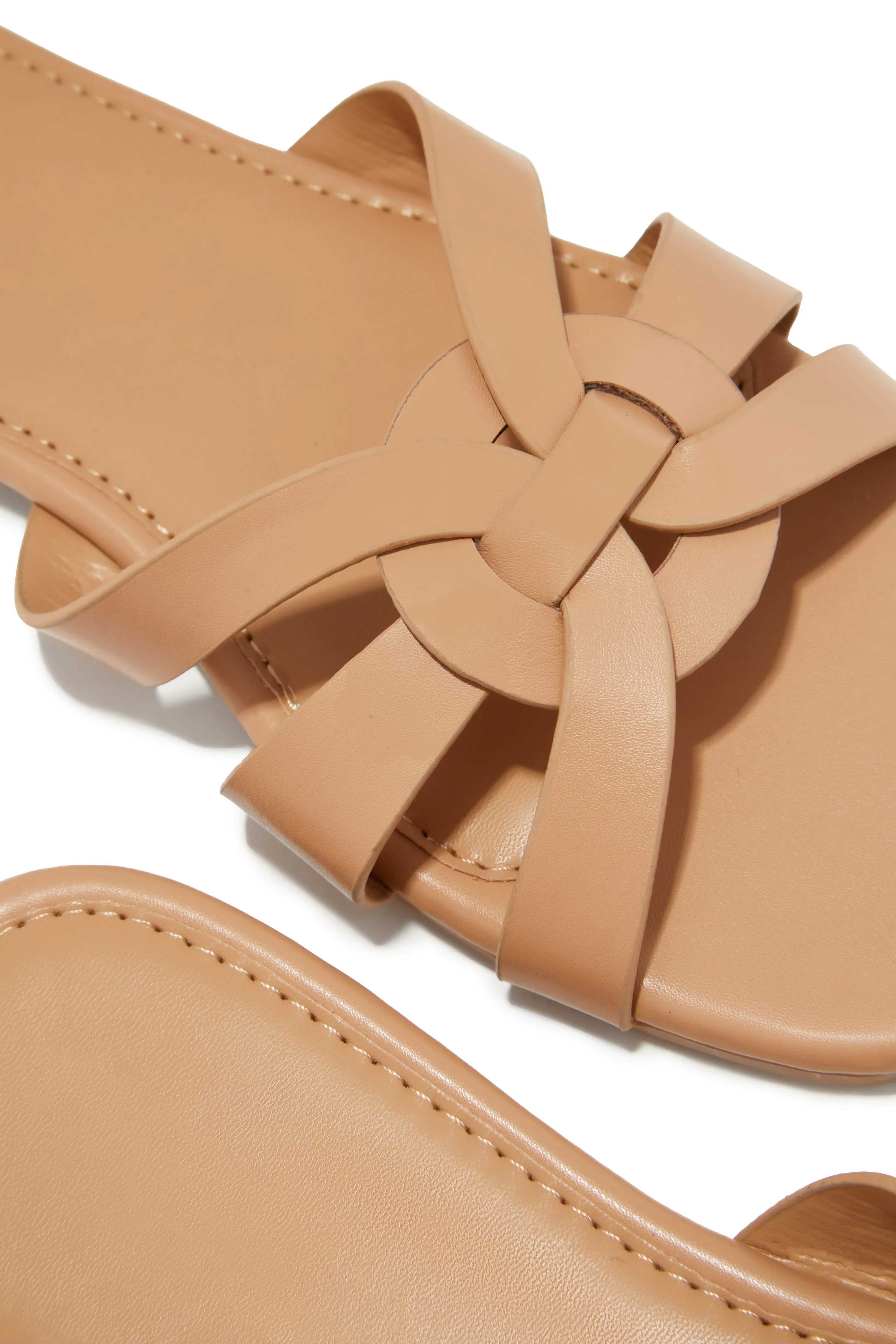 Weekend Vibes Slip On Sandals - Nude