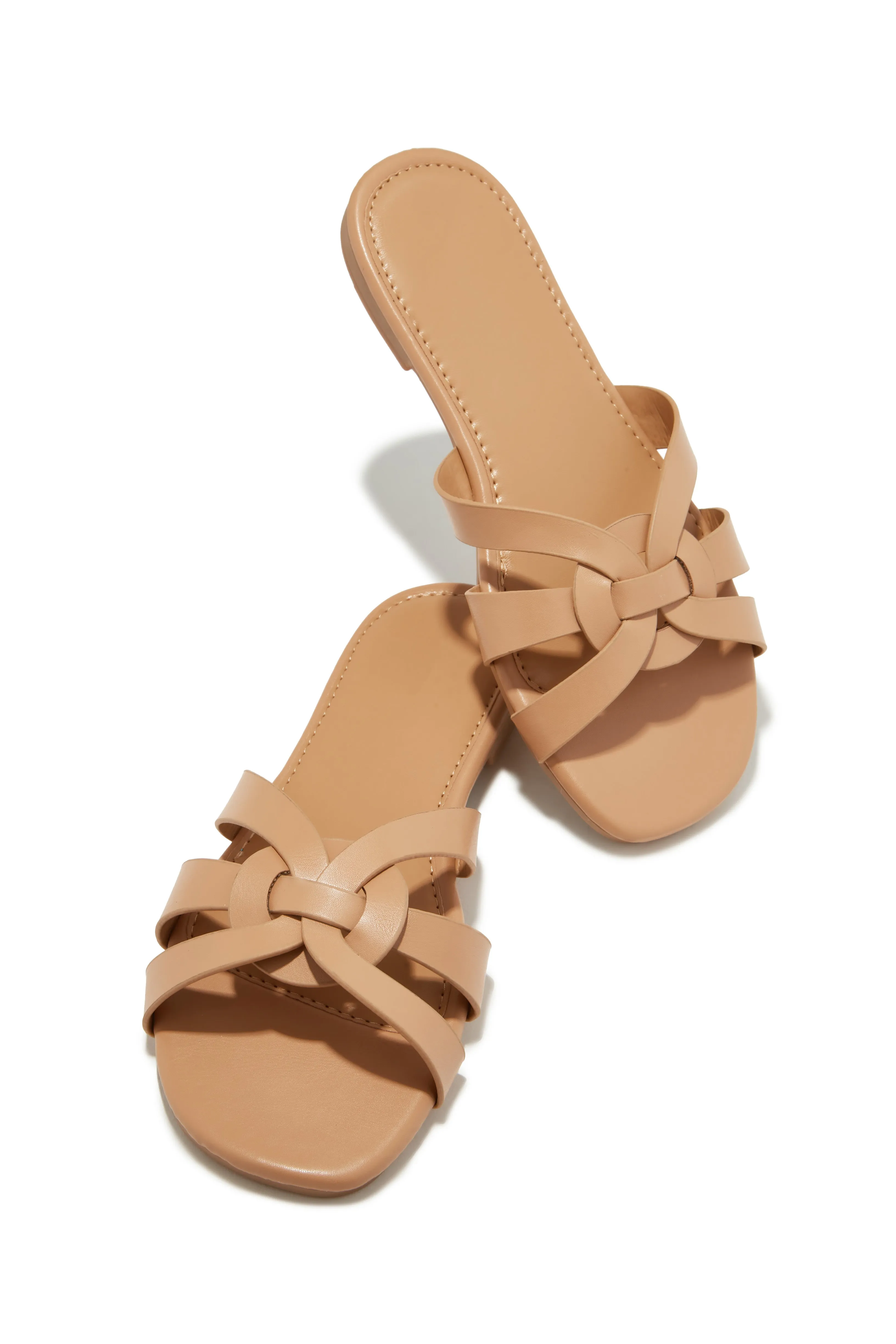 Weekend Vibes Slip On Sandals - Nude