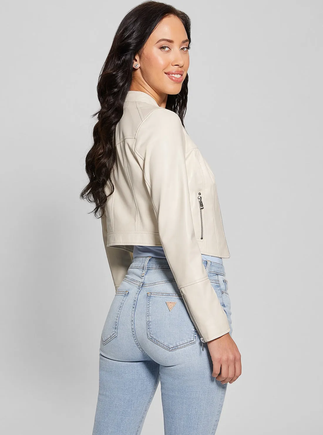 White Anita Moto Jacket