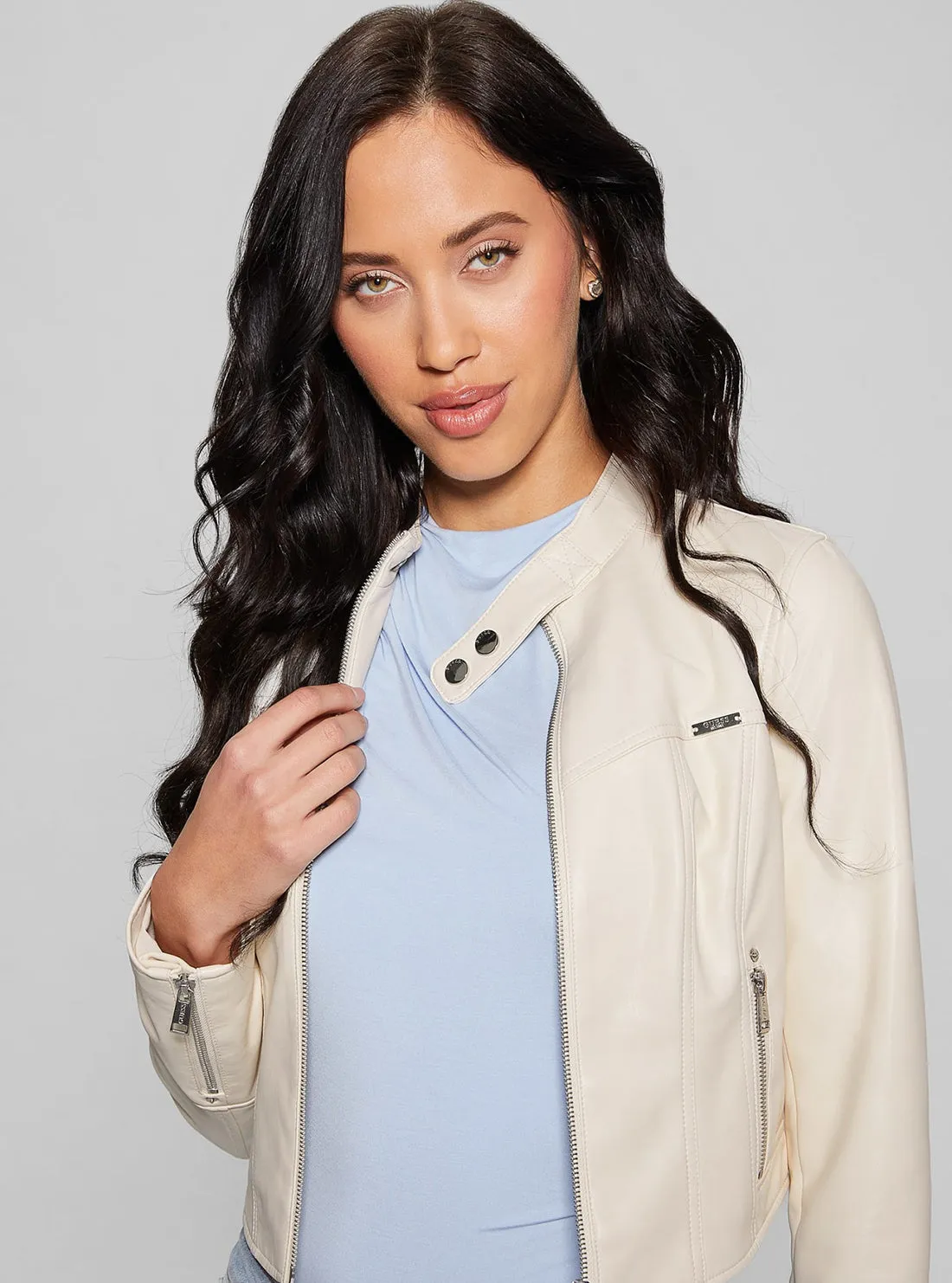 White Anita Moto Jacket