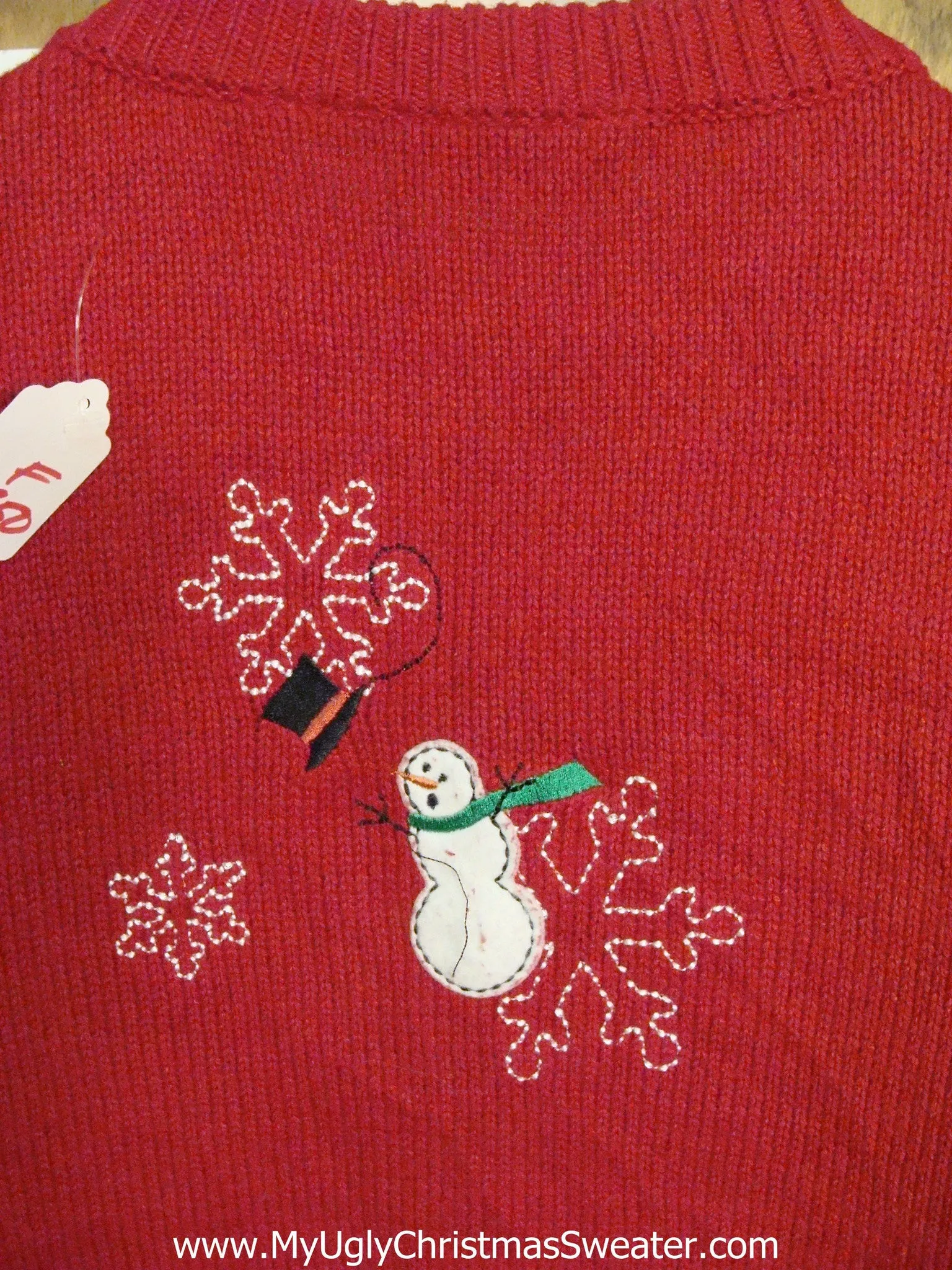 Windy Day Snowmen Cheap Ugly Christmas Sweater