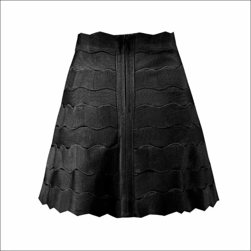 Winnal Jacquard Waved Hollow Out A-Line Pencil Skirts Umbrella Skirt Short