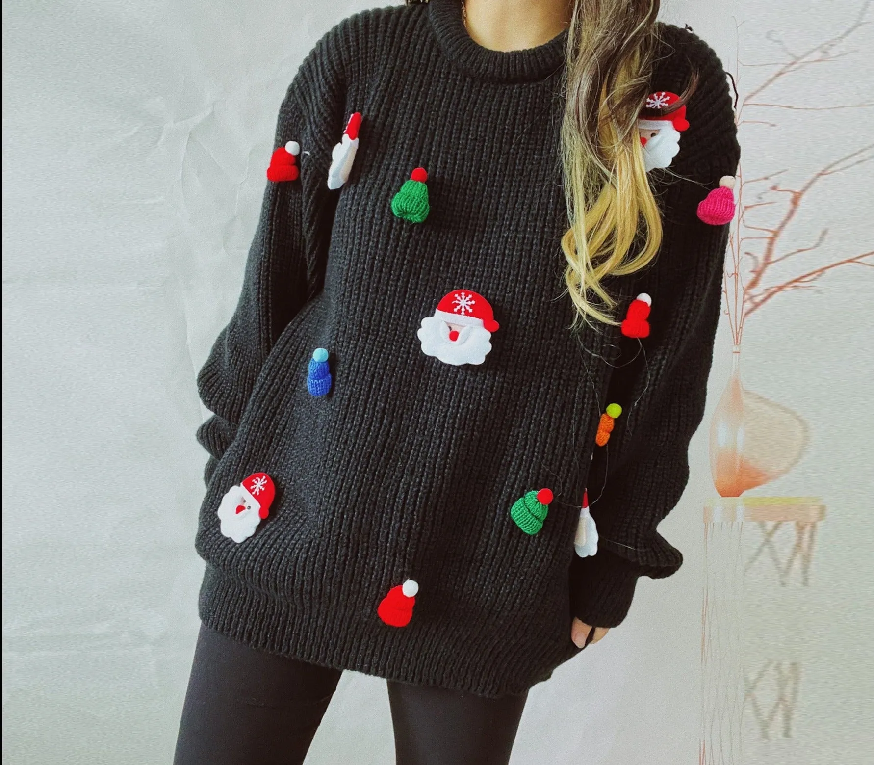 Winter Sleigh womens ugly christmas crew neck sweater | Christmas sweatshirt | womens jumper