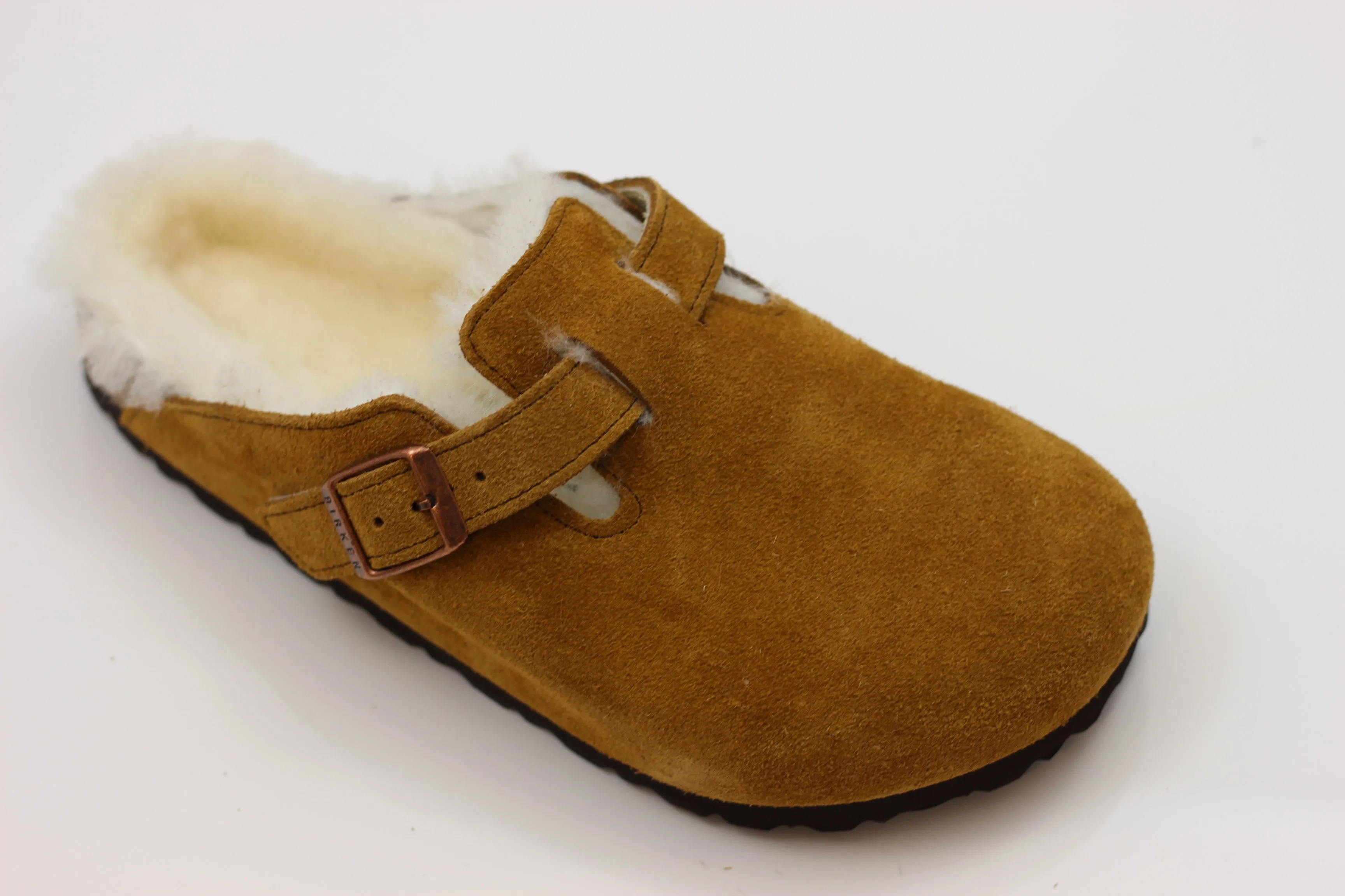 Women's Boston Shearling Clog - Mink Suede/Shearling