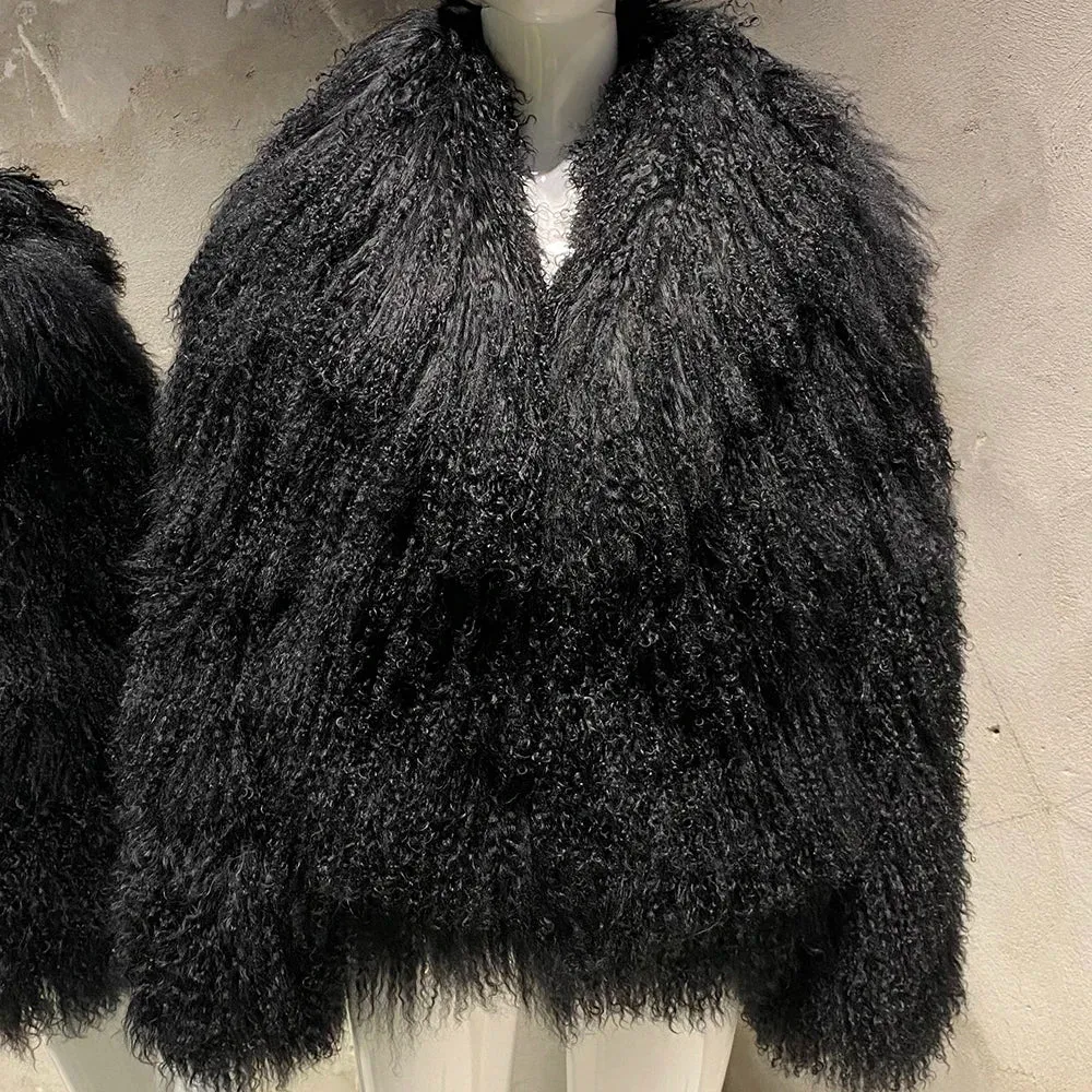 Women's Genuine Mongolian Sheep Full Fur Coat