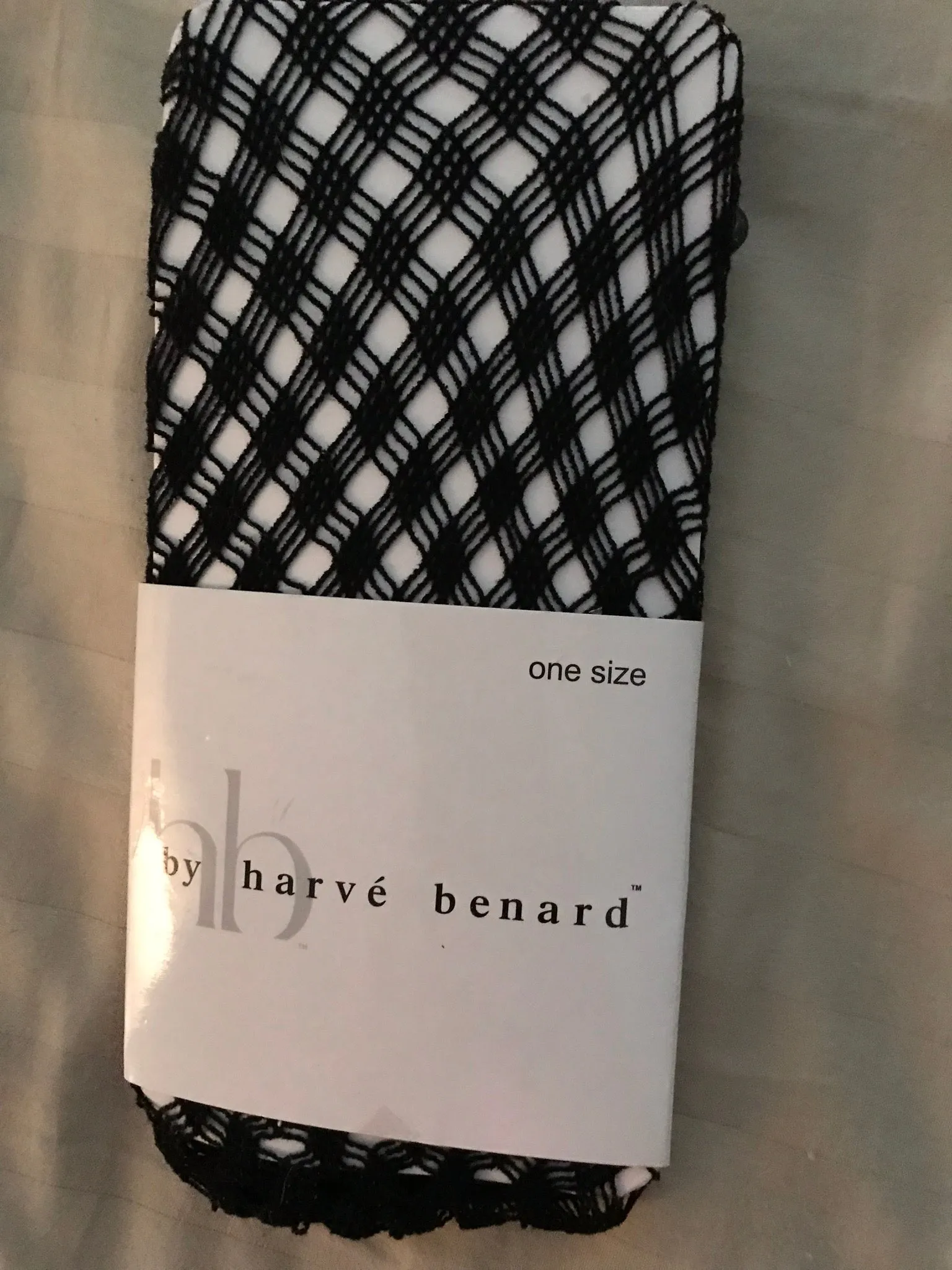 Womens One Size HARVE BENARD Black Fishnet Tights New Sealed