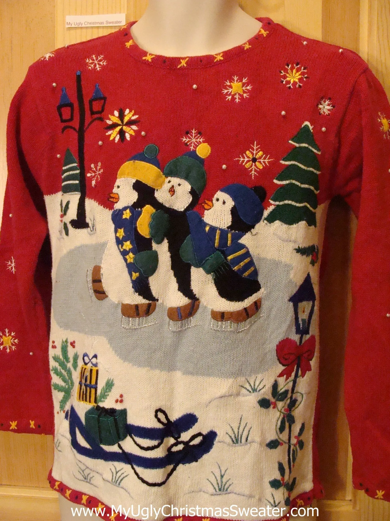 XS or Child Size Tacky Penguin ugly xmas Sweater