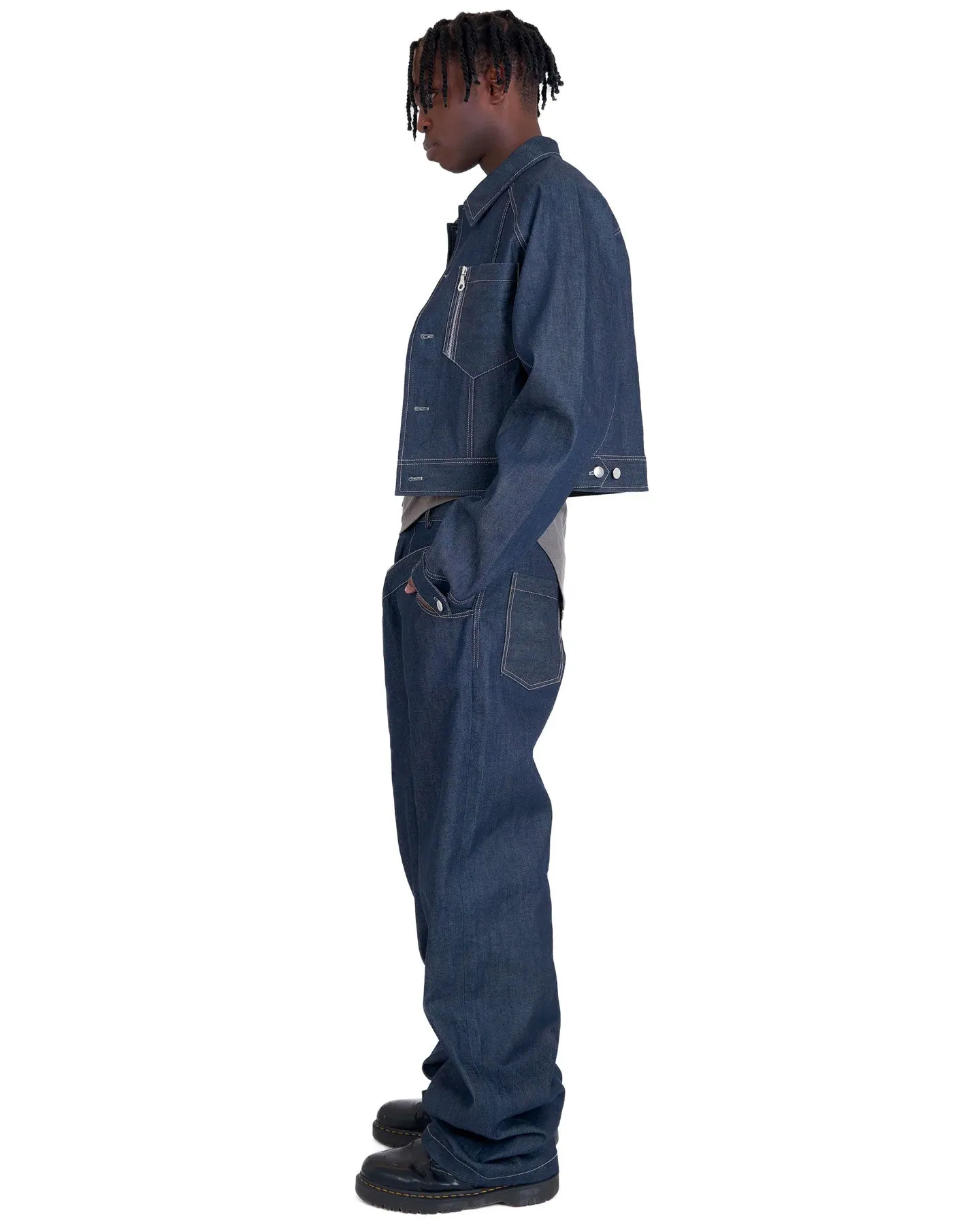 YEF LAYERED DENIM TROUSERS