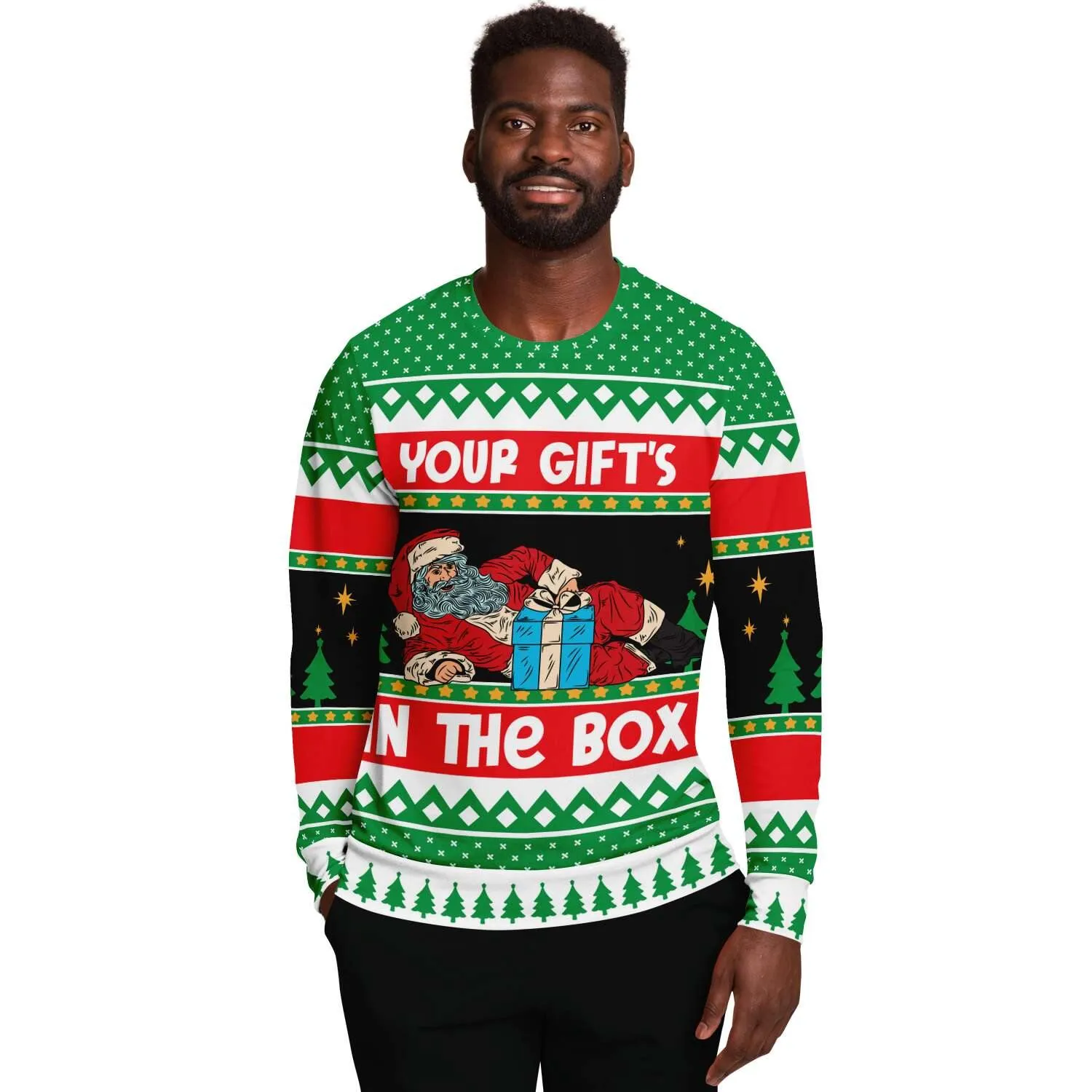 Your Gift In The Box Naughty Holiday Ugly Christmas Sweater