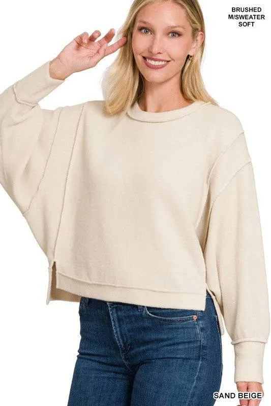 Zenana Exposed Seam Sweater